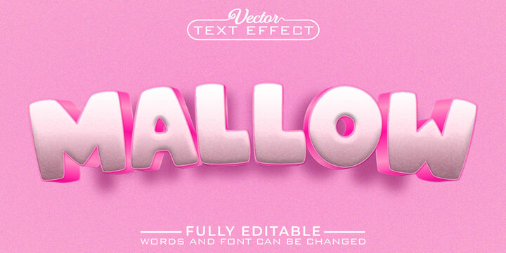 Cartoon Pink Sweet Mallow Editable Text Effect Template