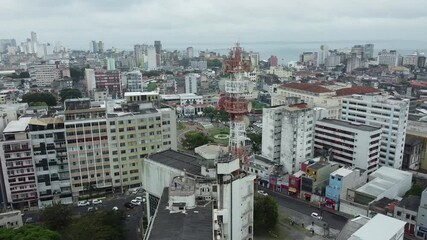 salvador, bahia, brazil - december 2, 2021: aerial view of Arena Fonte Nova football stadium in Salvador city.