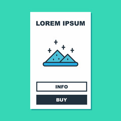 Filled outline Magic powder icon isolated on turquoise background. Vector