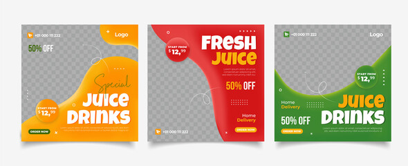juice drink menu template for restaurant promotion
