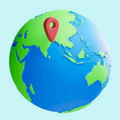 Obraz premium earth gps 3d illustration