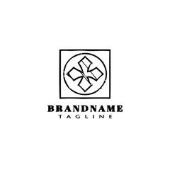 tiles logo cartoon icon design template black vector illustration