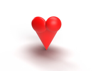 3D Heart - threedimensional Hear - Love - Valentine