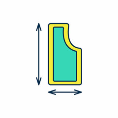 Filled outline Sewing pattern icon isolated on white background. Markings for sewing. Vector