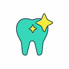 Filled outline Tooth whitening concept icon isolated on white background. Tooth symbol for dentistry clinic or dentist medical center. Vector
