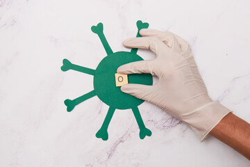 Letter block o. Figure 2-d of a new variant of coronavirus, covid-19.