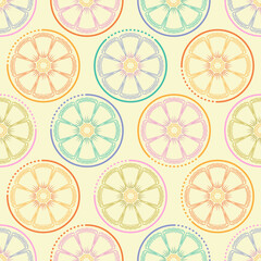 Floral seamless pattern. Opened flower buds in the outline.