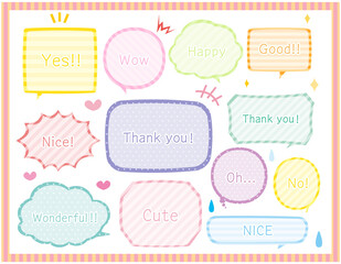 ポップで可愛いふきだし　見出し　素材