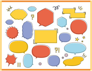 ポップで可愛いふきだし　見出し　素材