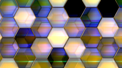 glass hexagon. art web pattern.  beautiful colorful background