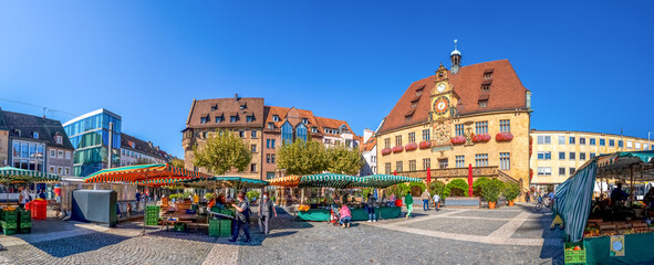 Rathaus und Markt, Heilbronn, Baden-Württemberg, Deutschland