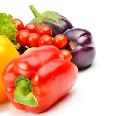 Vegetables set isolated on white.