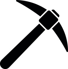 camping and outdoor icons pickaxe and miner