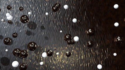 design art sphere background. 3D render metal & glass sphere