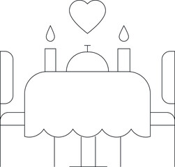 honeymoon icons dining table and honey moon