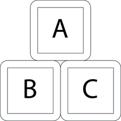 education icons blocks and alphabet