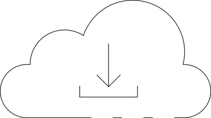 business icons cloud and download