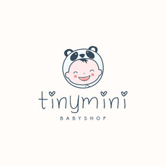 Cute baby shop logo design template.