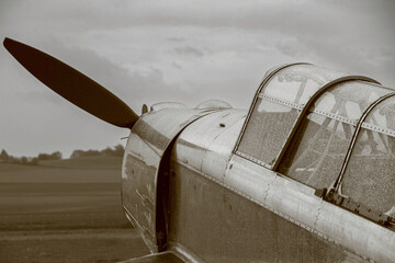 Propeller, Flugzeug, im Regen