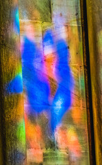 Colorful Reflection Abstract Stained Glass Cathedral Bayeux Normandy France