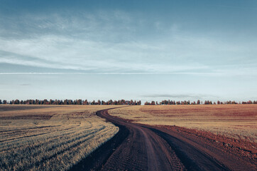 Abstract landscape with ground rural road