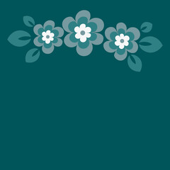 a stylized postcard or banner for an inscription with flowers - graphics. Gift, congratulations