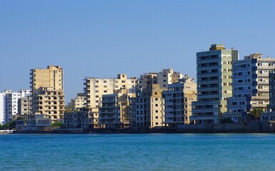 Varosha, once famous beach resort destination is now spooky ghost town, only with few tourist.12.07.2021 Famagusta, Northern Cyprus