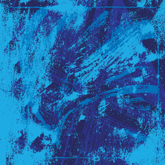 The grunge texture is blue. Abstract color background. Vector template of a scratched colored board