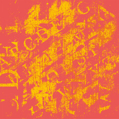 The grunge texture is red and yellow. Abstract color background. Vector template of a scratched colored board