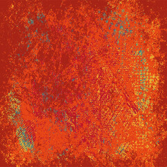 Red grunge background. Vector scratched texture