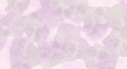 Tekstura z motywem kwiatowym w pastelowych odcieniach różu i szarości. Grafika cyfrowa przeznaczona do druku na tkaninie, tapecie, ozdobnym papierze, płytkach ceramicznych.