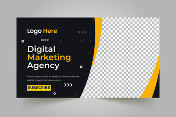 Digital Marketing Agency Youtube Thumbnail Template Design and Web Banner