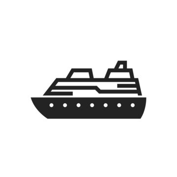 cruise ship icon. sea transport for travel and rest. isolated vector image