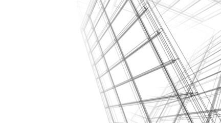 Architecture digital drawing 3d illustration