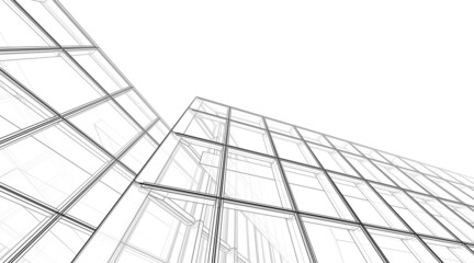 Architecture digital drawing 3d illustration