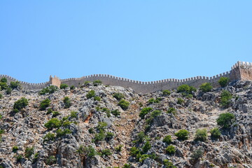 Obraz premium the walls of the fortress of Alanya, Turkey