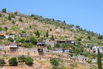 Fototapeta na wymiar the walls of the fortress of Alanya, Turkey