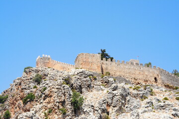 the walls of the fortress of Alanya, Turkey