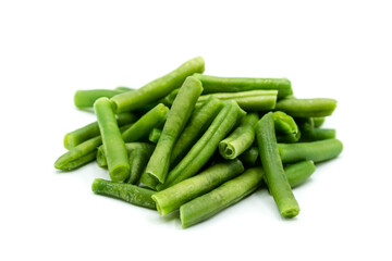 Green beans isolated on white background