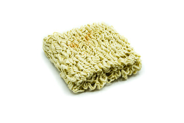 dried ramen noodles isolated on white background