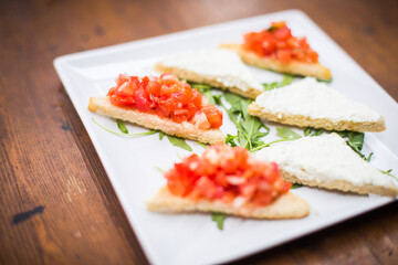 Bruschetta mix on a plate