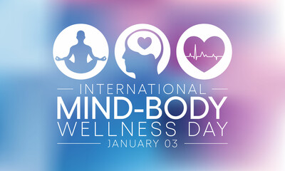 International Mind and Body wellness day is observed every year on January 3rd, to remind people of the importance of wellness. Vector illustration