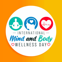 International Mind and Body wellness day is observed every year on January 3rd, to remind people of the importance of wellness. Vector illustration