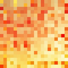 Abstract gold and orange mosaic background. Squares random pattern pixel art. Vector illustration.