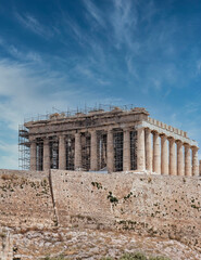 Obraz premium Parthenon ancient Greek temple on Acropolis of Athens Greece