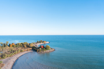 Beautiful view of Scarborough Bluffs on a sunny day in Toronto Ontario Canada