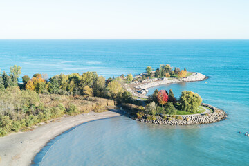 Beautiful view of Scarborough Bluffs on a sunny day in Toronto Ontario Canada