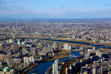 Fototapeta na wymiar tokyo city aerial view