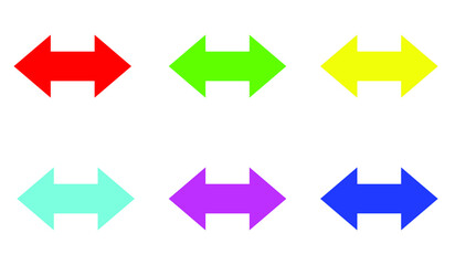 Colorful Two Side Arrow Flat Style. Double arrow icon illustration isolated vector sign symbol for your project. Vector icon on white background