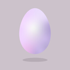 3d egg in pastel colors, pink-purple, pearl with shadow